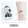 Waterproof black and white mountain river temporary tattoo sticker for cool body art decor - RC-708