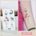 Waterproof temporary tattoo sticker featuring spider lily, moon, and mermaid designs for arms. - RC-747 / 60*105mm