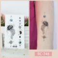 Waterproof temporary tattoo sticker featuring cosmic jellyfish and planet designs. - RC-748 / 60*105mm