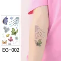 Calcomanías de tatuaje de mariposa con purpurina para niños, pegatinas corporales florales. - EG-002 (Pegatina de Tatuaje de Mariposa con Purpurina)