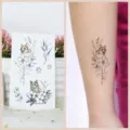 Waterproof temporary tattoo sticker cute animals cat dog floral design body art for men women - RC-750 / 60*105mm