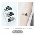 Waterproof temporary tattoo sticker vintage mountain black and white artistic body art design - RC-712