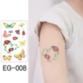 Niños pegatinas de tatuaje temporal con purpurina lindo mariquita mariposa arte corporal - EG-008 (Pegatina de Tatuaje de Mariposa con Purpurina)