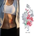 Watercolor floral temporary tattoo sticker waterproof body art design for women and girls. - AQ-016 / 210*100mm