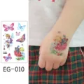Pegatinas de tatuaje temporal con purpurina para niños, linda hada mariposa brillante. - EG-010 (Pegatina de Tatuaje de Mariposa con Purpurina)