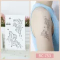 Waterproof black cute goldfish temporary tattoo sticker, fresh minimalist body art design for women. - RC-753 / 60*105mm