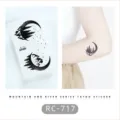 Temporary tattoo sticker black white mountain river waterproof body art arm decal 1pc - RC-717
