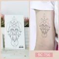 Waterproof geometric wolf temporary tattoo sticker for arm body art fashion decoration - RC-756 / 60*105mm