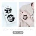 Waterproof black and white mountain river temporary tattoo sticker for hand body art. - RC-719