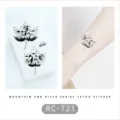 Waterproof black and white mountain river leaf temporary tattoo stickers for arms - RC-721