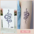 Waterproof snake moon temporary tattoo sticker black cute body art for daily decoration - RC-760 / 60*105mm