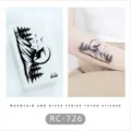 Waterproof temporary tattoo sticker vintage mountain river black white body art cool design - RC-726