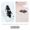 Waterproof black and white temporary tattoo sticker with forest mountain eagle moon design. - RC-727