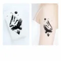 Waterproof temporary tattoo sticker featuring mountain, eagle and moon design for arm body art. - RC-729