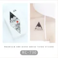 Waterproof black and white geometric mountain river temporary tattoo sticker for men women - RC-730