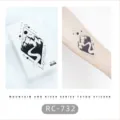 Waterproof geometric mountain and river temporary tattoo sticker for arm body art decor. - RC-732