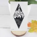 Waterproof temporary tattoo sticker geometric mountain moon star design black white body art decor - RC-544
