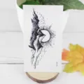 Waterproof temporary tattoo sticker black and white mountain sun design body art sticker - RC-551