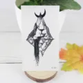 Waterproof black and white mountain temporary tattoo sticker, minimalist body art decal. - RC-553