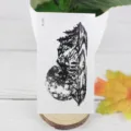 Waterproof black and white landscape temporary tattoo sticker variant with vintage mountain design. - RC-543