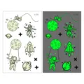 Luminous space temporary tattoo stickers with glowing astronaut and rocket designs for kids arms. - Ei-113 Aviation Elements