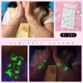 Luminous cartoon unicorn temporary tattoos for kids, glowing tattoo stickers for children. - Ei-231
