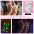 Kids luminous unicorn temporary tattoo stickers, cute cartoon glow in dark body art decor. - Ei-232
