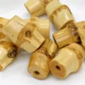 Perles d'entretoise en racine de bambou naturelle pour bijoux artisanaux DIY vintage 21mm. - Taille comme indiqué / Couleur naturelle d'origine