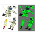 Glow in the dark astronaut temporary tattoo sticker for kids waterproof cute space tattoo sheet - Ei-059 Astronaut Rocket
