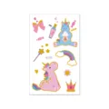Kids waterproof temporary tattoo sticker cute unicorn gold foil sheet for party fun - VE-072 / 120*75mm