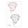Valentinstag temporäres Tattoo-Aufkleber mit süßem Herz-Tornado-Design in Rot und Schwarz. - RC-634 / 60*105mm