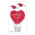 Valentinstag temporäres Tattoo Aufkleber süßes rotes Herz Heißluftballon Design für Fest - RC-635 / 60*105mm