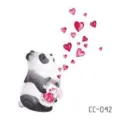 Lindo adhesivo de tatuaje acuarela panda corazón variante, perfecto para niños. - CC-042