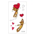 Valentinstag Cartoon Teddybär temporäre Tattoo Aufkleber mit niedlichen roten Herzen. - RC-619 / 60*105mm