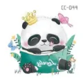 Niños dibujos animados panda tatuaje temporal pegatina corona lindo animal arte corporal fiesta. - CC-044