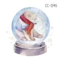Cartoon polar bear temporary tattoo sticker cute snow globe design for kids body art - CC-045