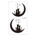 Schwarze Katze Mondsichel temporäre Tattoo Bogen süße Stern Herz Körperkunst wasserdicht - RC-646 / 60*105mm