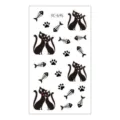 Süße schwarze Katze und Fischgräten temporäre Tattoo Aufkleber Bogen für den Alltag. - RC-645 / 60*105mm