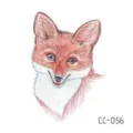 Cute cartoon fox temporary tattoo sticker for kids body art face and hand waterproof sticker - CC-056