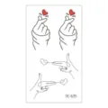 Temporäres Finger Herz Tattoo Aufkleber süß minimalistisch Liebe Herz Linienkunst Bogen für Party - RC-639 / 60*105mm
