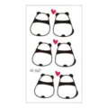 Süße Panda Verliebte temporäre Tätowierung Aufkleber mit Herzen für Valentinstag Party. - RC-627 / 60*105mm