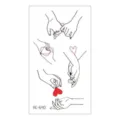 Valentinstag temporäre Tattoos mit romantischen Paar-Handgesten und roten Herzen. - RC-640 / 60*105mm