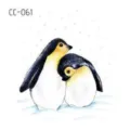 Cute cartoon penguin temporary tattoo sticker for kids, winter animal body art waterproof design. - CC-061