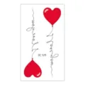 Valentinstag rotes Herz temporäres Tattoo Aufkleber für Festival Körperkunst Party Dekorationen - RC-641 / 60*105mm