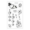 Valentinstag Herz temporäres Tattoo Aufkleber schwarz weiß Skizze Stil Körperkunst - RC-644 / 60*105mm