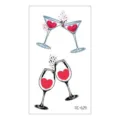 Valentinstag temporäres Tattoo Aufkleber Cartoon Weinglas Herz Design für Party dekor - RC-629 / 60*105mm