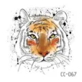 Tiger temporary tattoo sticker, watercolor animal face body art for kids and parties art. - CC-067