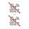 Valentinstag temporäre Tattoo Aufkleber süße Herz Pfeil Tic-Tac-Toe Design Bogen 2 Stk - RC-624 / 60*105mm