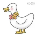 Cute cartoon duck tattoo sticker for kids hands face body waterproof temporary decor. - CC-075