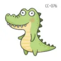 Cute cartoon crocodile temporary tattoo sticker, green alligator variant for kids. - CC-076